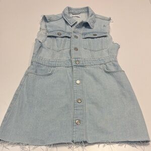 Zara Light Blue Denim sleeveless Girls size 11-12 Casual Dress